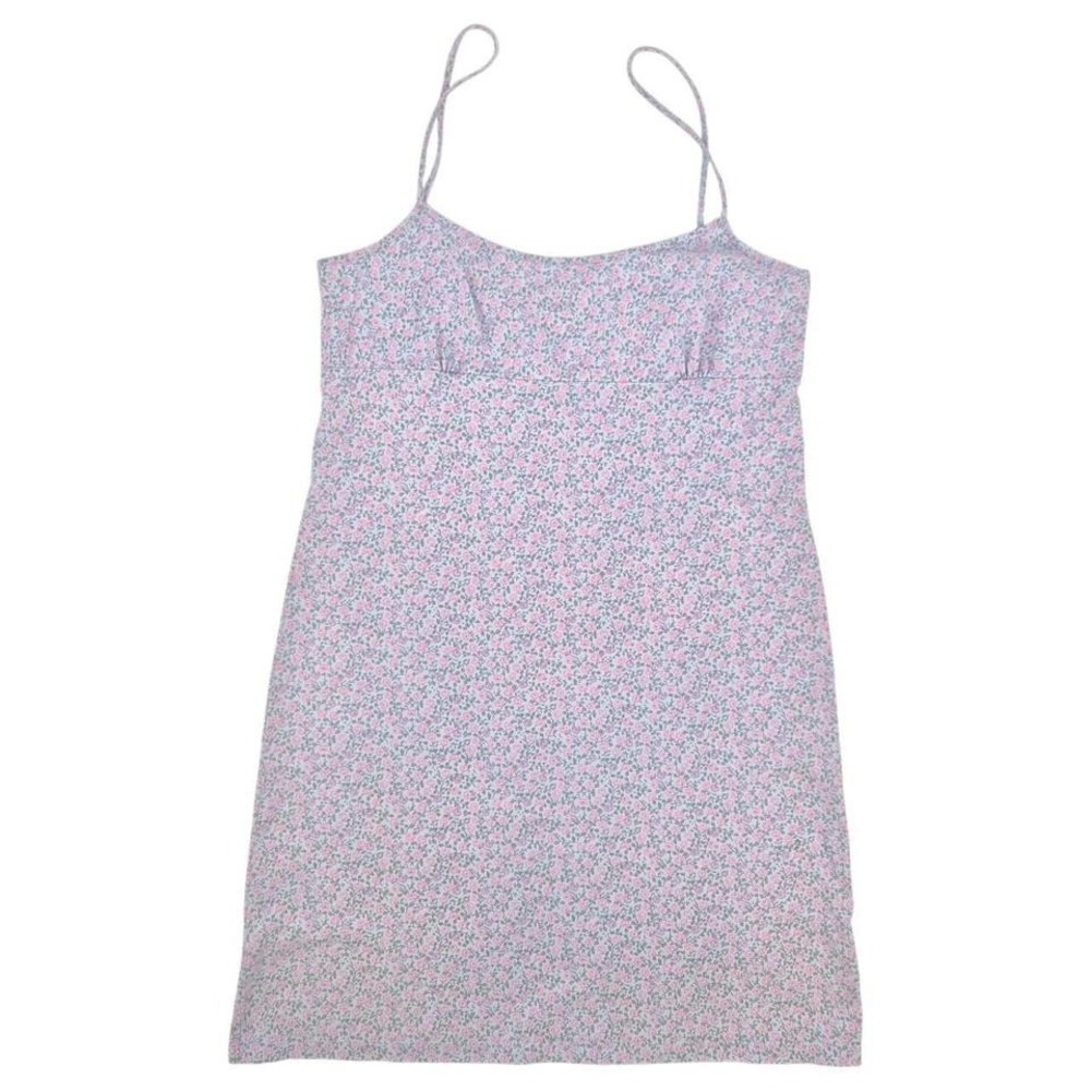 Ralph Lauren Pink Blue Floral Cotton Knee-Length Dress‎ Size L